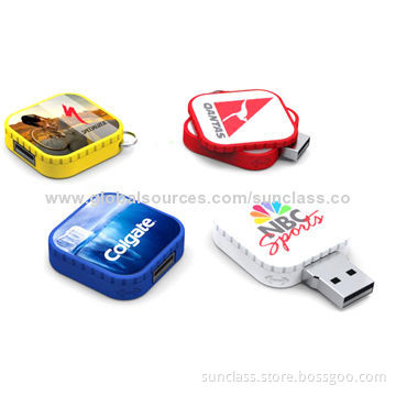Slide Swivel Square USB Flash Drive, New